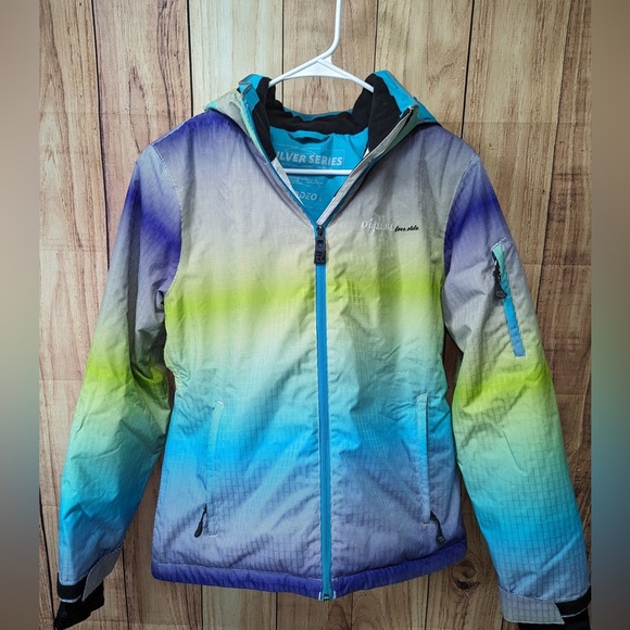 German waterproof winter / Ski jacket size 6 multicolor breathable material - Picture 2 of 10